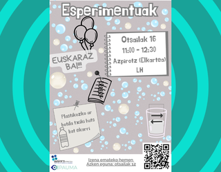 Euskaraz Bai! Esperimentuak  astelehenean Azpirotzen. Gaur azken eguna izen emateko