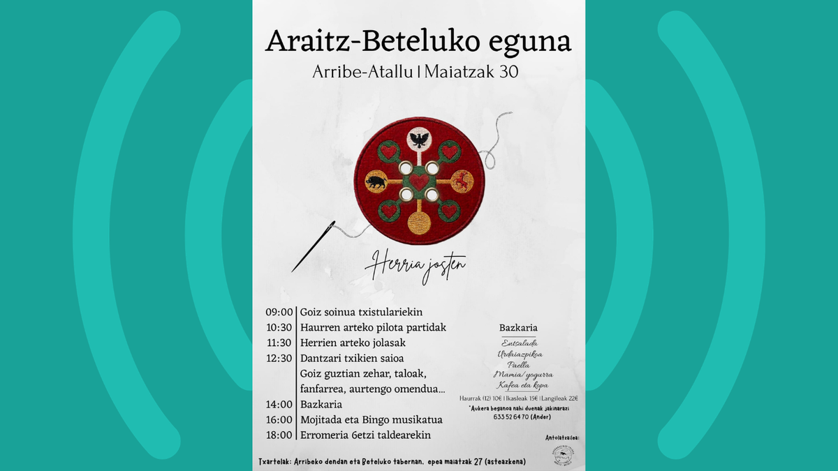 Araitz-Beteluko eguna ospatuko dute larunbatean Arribe-Atallun
