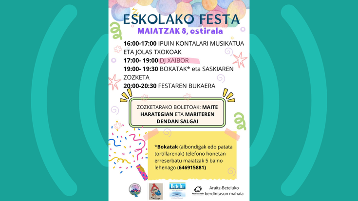 Eskola festa ospatuko dute gaur arratsaldean Betelun