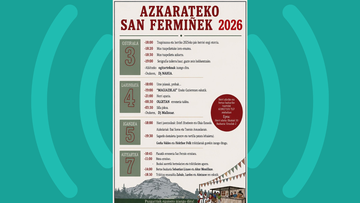 Gaur hasiko dira Azkarateko San Fermiñek
