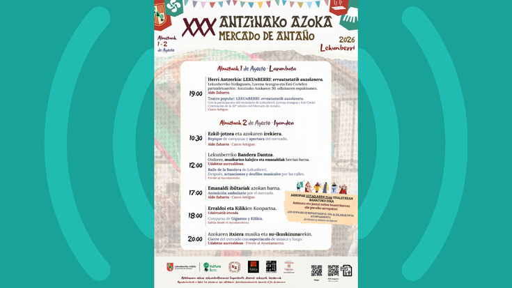 XXX. Antzinako Azoka: asteburu osoko egitaraua