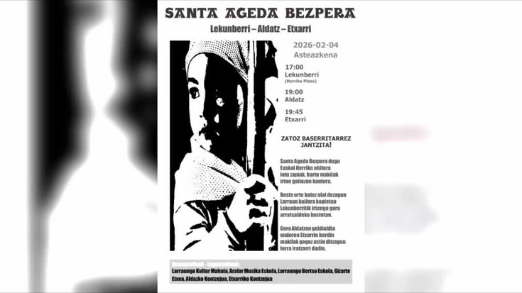 Juan Miguel Etxarri izan dugu goizean irratian. Gaur arratsaldean Santa Ageda bezpera dela eta