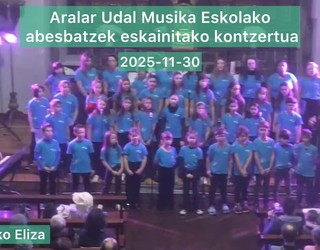 Aralar Musika Eskolako abesbatzek kontzertua eskaini zuten atzo Betelun
