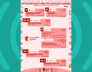 Larraun-Lekunberriko uztaileko kultura eta aisialdi agenda
