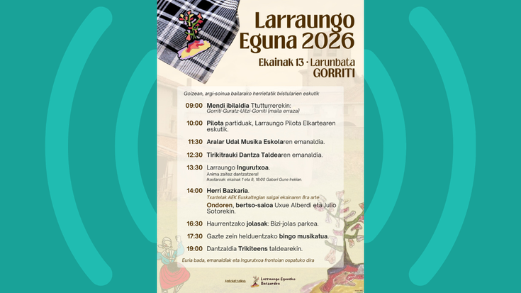 Larraungo Eguna larunbatean Gorritin ospatuko da egun osoko egitarauarekin