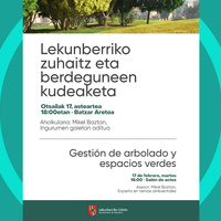 Zuhaitz eta berdeguneen kudeaketa lantzeko hitzaldia gaur Lekunberrin