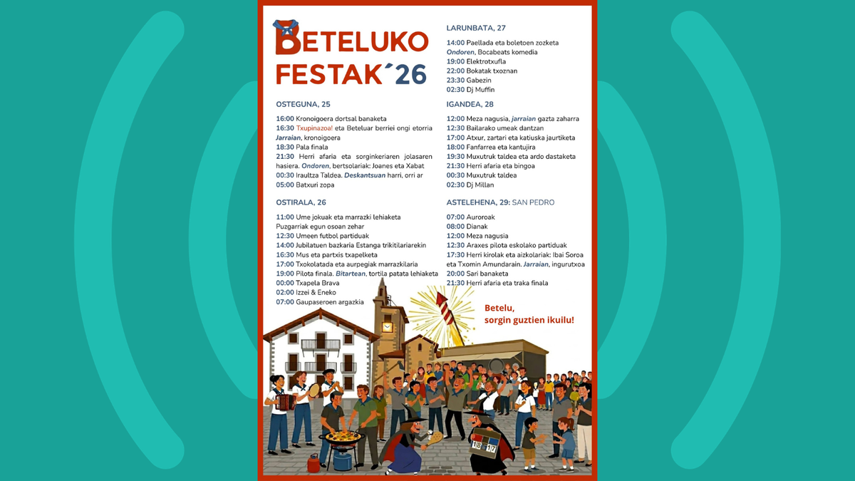 Egitarau zabala antolatu dute aurtengo Beteluko Festak ospatzeko