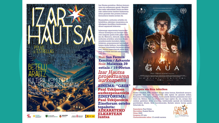 “Izar Hautsa” proiektua  ostiralean abiatuko da “GAUA” filmarekin