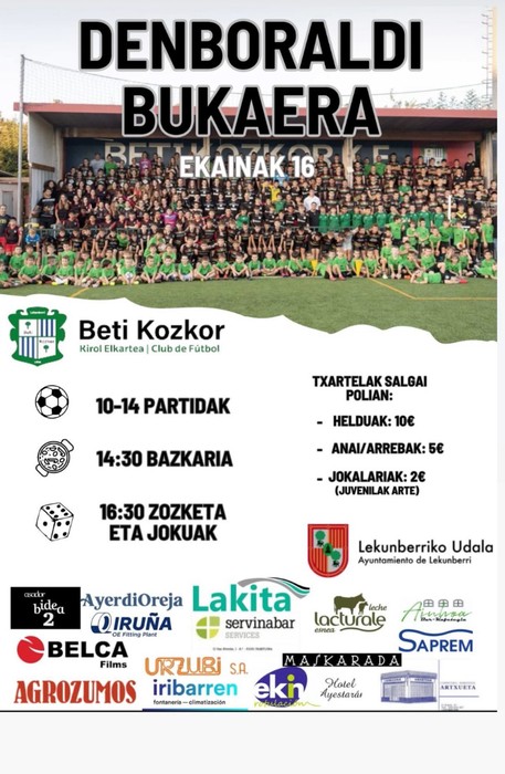 Denboraldi bukaerako festa. Beti Kozkor
