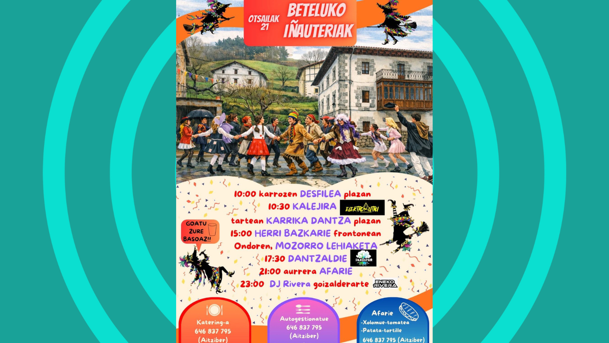 Beteluko inauteriak ospatuko dituzte larunbatean