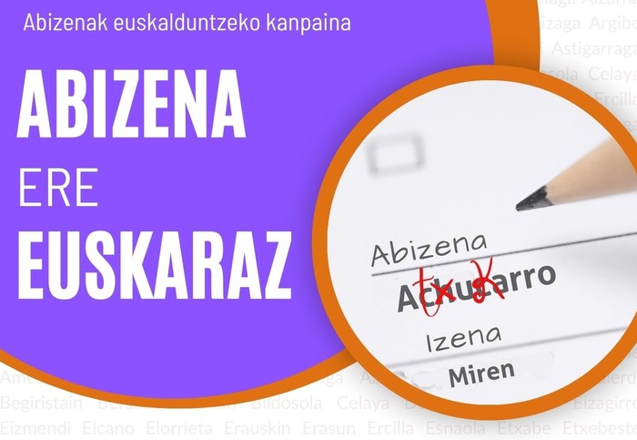 ‘Abizenak ere euskaraz’ kanpaina