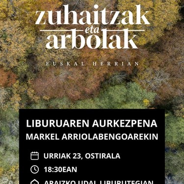 Zuhaitzak eta arbolak Euskal Herrian liburuaren aurkezpena Markel Arriolabengoarekin