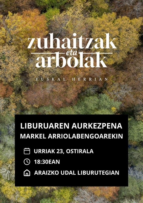 Zuhaitzak eta arbolak Euskal Herrian liburuaren aurkezpena Markel Arriolabengoarekin