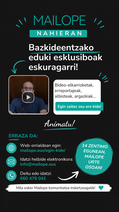 Bazkideentzako eduki esklusiboak partekatzen hasi gara!