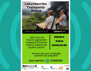 Txalaparta finkoaren historia, paseoa eta jotzeko aukera gaur Lekunberrin
