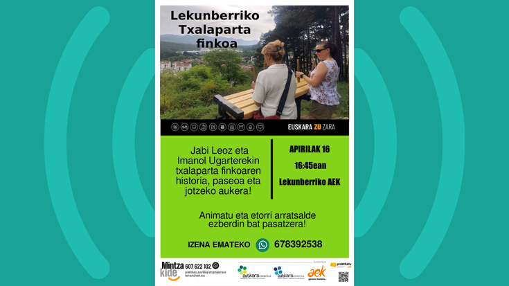 Txalaparta finkoaren historia, paseoa eta jotzeko aukera gaur Lekunberrin