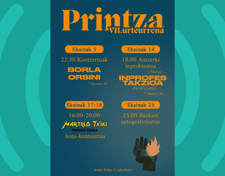 Printzak VII. urteurrena ospatzeko egitaraua antolatu du ekainerako