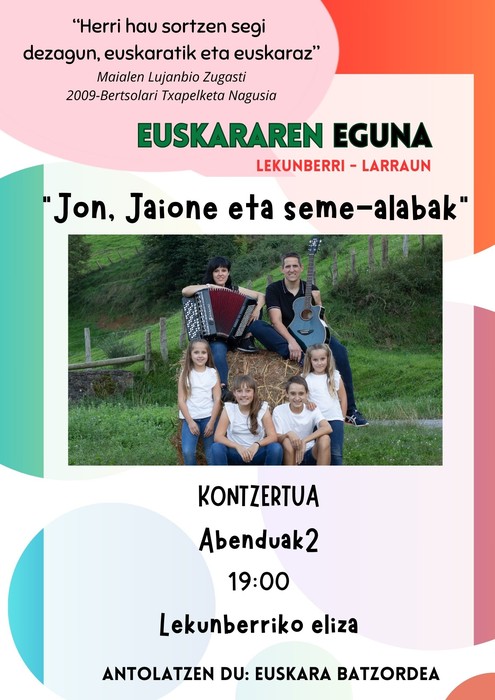 Kontzertua: "Jon, Jaione eta seme-alabak"