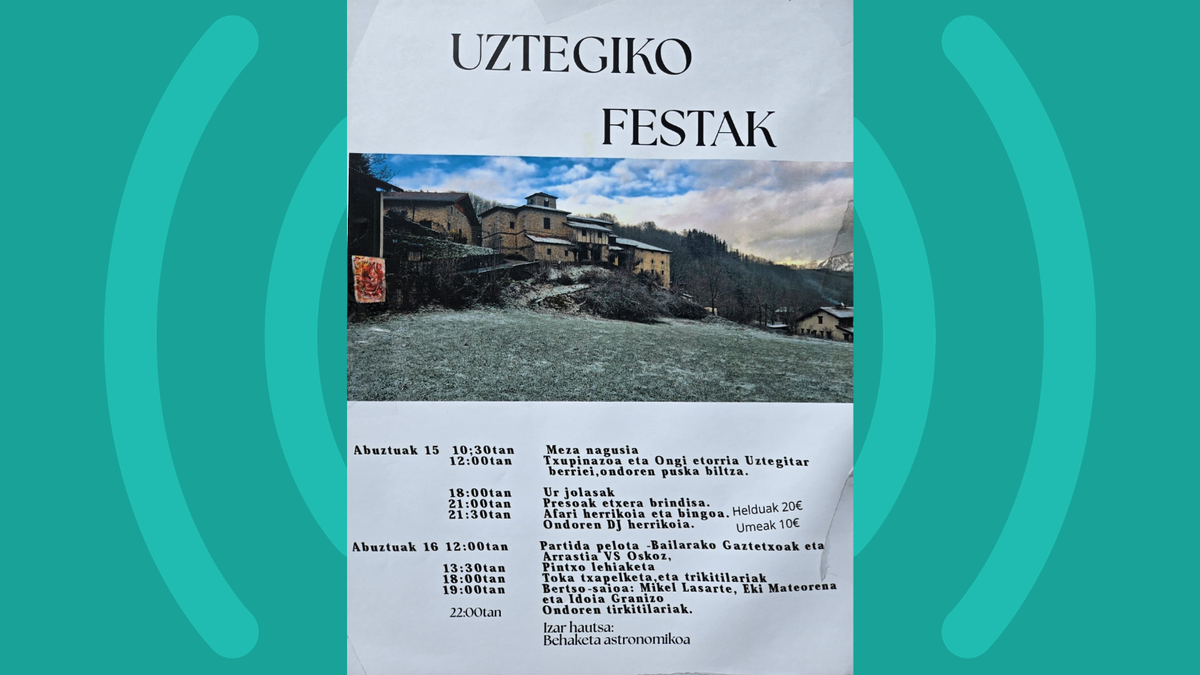 Uztegiko festak ospatuko dituzte asteburu honetan