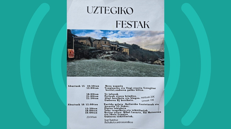 Uztegiko festak ospatuko dituzte asteburu honetan
