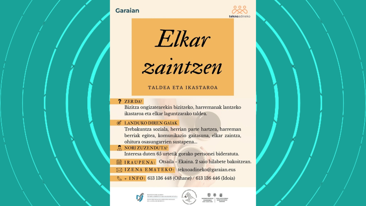 “Elkar Zaintzen” elkarren zaintzarako talde eta ikastaro berria eskeiniko dute Lekunberrin