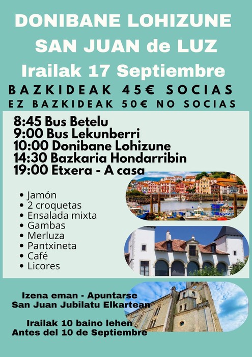 Donibane Lohizunera irteera