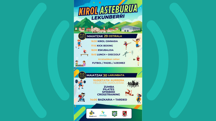 “Kirol Asteburua” ostiral eta larunbatean Lekunberrin