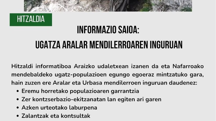 Hitzaldia: Ugatza Aralar Mendilerroaren Inguruan