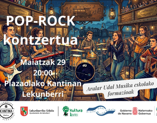 “POP-ROCK” kontzertua eskeiniko dute Aralar Udal Musika Eskolako nerabeek