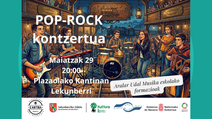 “POP-ROCK” kontzertua eskeiniko dute Aralar Udal Musika Eskolako nerabeek
