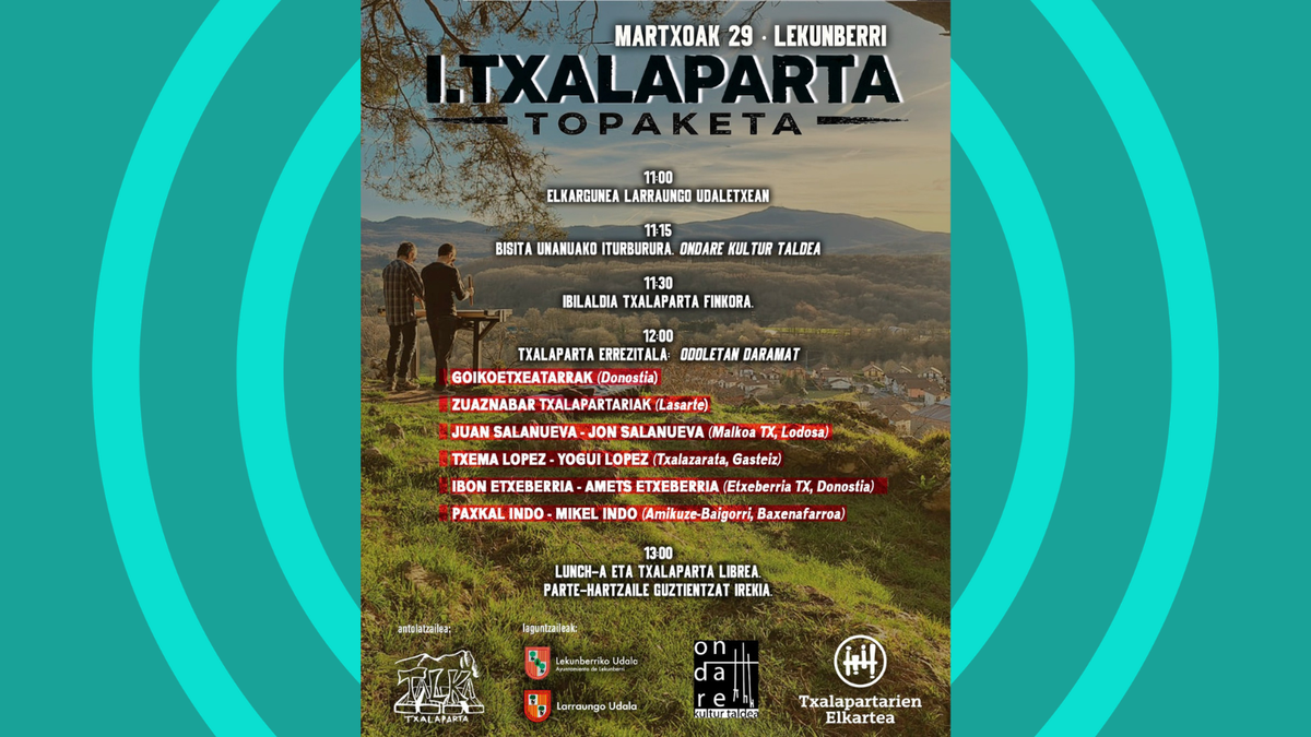 Lekunberriko I. Txalaparta topaketa ospatuko dute igandean garrantzi handiko gonbidatuekin