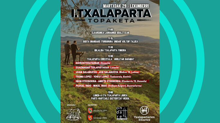Lekunberriko I. Txalaparta topaketa ospatuko dute igandean garrantzi handiko gonbidatuekin