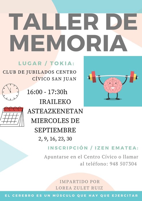 Memoria tailerra Iraileko asteazkenetan