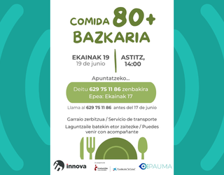 “80+” bazkaria antolatu dute ekainaren 19rako