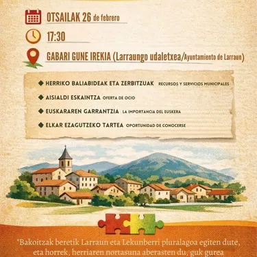 ONGI ETORRI SAIOA Larraun eta Lekunberriko bizilagun berrientzat