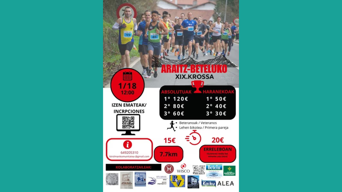 Araitz-Beteluko XIX. krossa izanen da urtarrilaren 18an