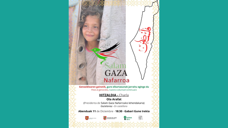 Salam Gaza Nafarroak hitzaldia eskeiniko du Gabari gune irekian Ola Arafaten eskutik (Iñaki Iriarte)