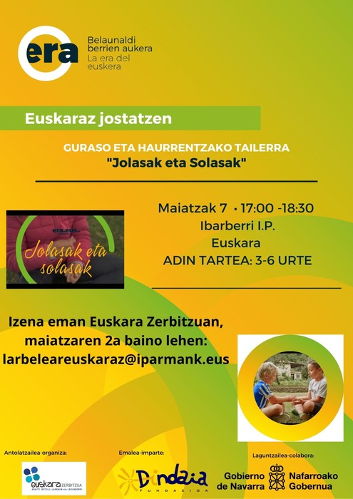 Jolasak eta solasak: guraso eta haurrentzako tailerra